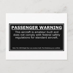PASSAGERARVARNING VYKORT
