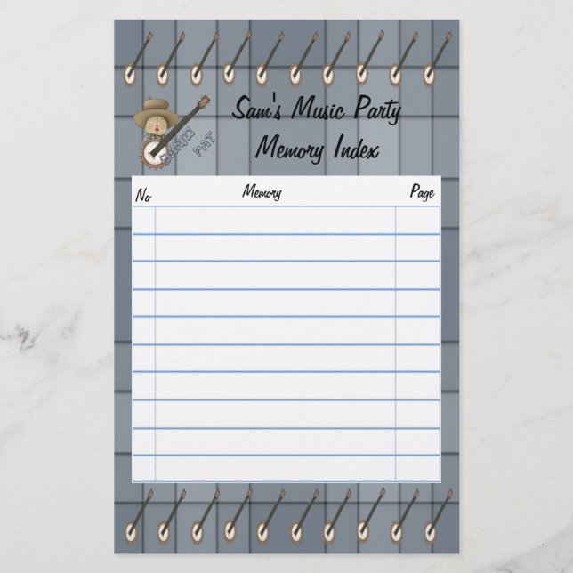 Passande Banjo Brevpapper (Framsida)