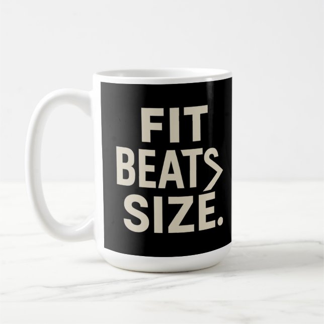 Passande Beats Stora Motivations Träning, Gym Livs Kaffemugg (Vänster)