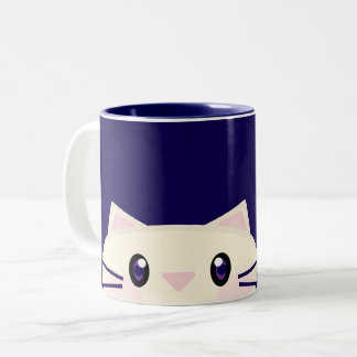 Passande Tecknad Katt Mysig Kaffemugge för Par Två-Tonad Mugg