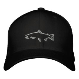 Passande Trout Tracker Hat - Black Broderad Keps