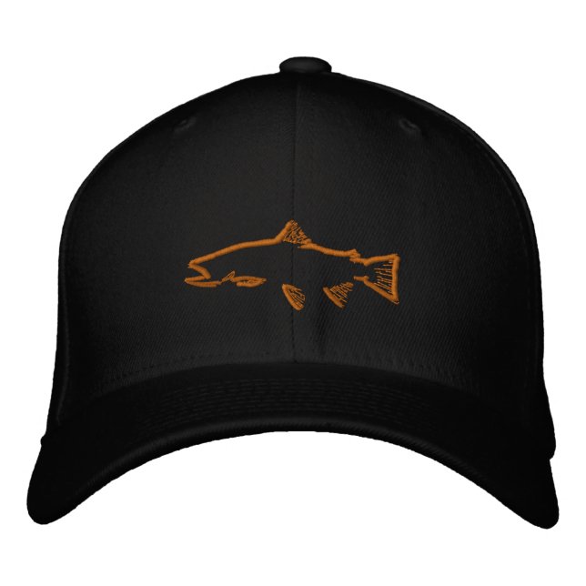 Passande Trout Tracker Hat - Black Broderad Keps (Framsida)