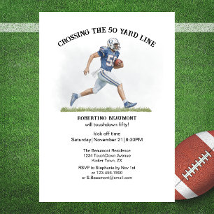 Passar 50 Yard American Football 50-årsdagen Inbjudningar