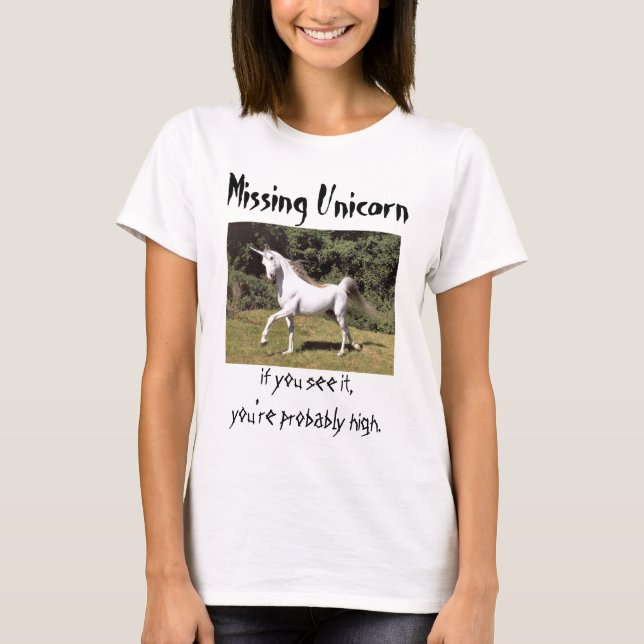 (PASSAR), BABYEN "för den SAKNADE UNICORNEN" - Tee Shirt (Framsida)