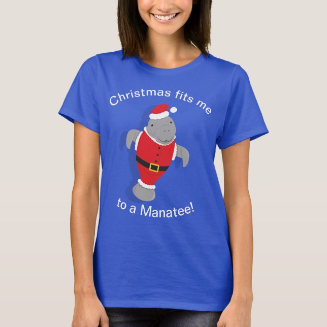 Passar mig till en Manatee Santa Kostym-Novelty T Shirt (Framsida)