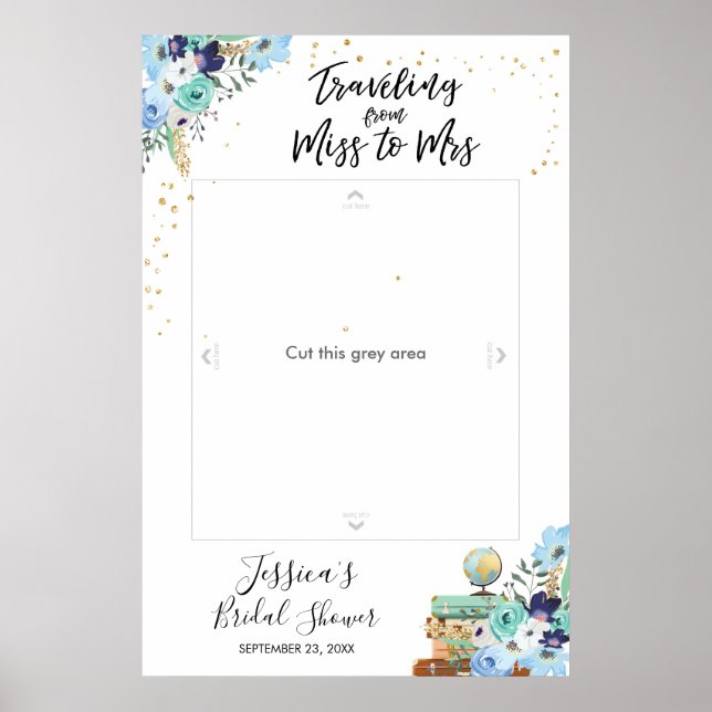 Passar miss till mrs Photo Prop Booth Ram Poster (Framsidan)