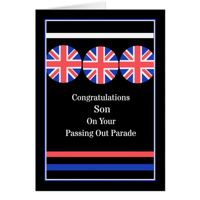 Passar ut Parad-kort för Son British Flagga Icons Hälsningskort (Framsidan)