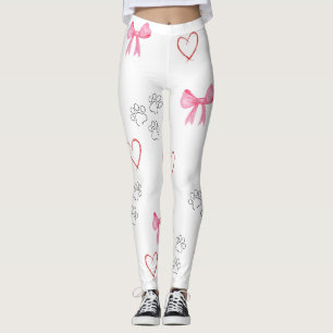 PASSAT UTTRYCK-, HJÄRT- OCH BOWS-LAGER LEGGINGS