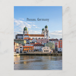 Passau, Tyskland cityscape-foto Vykort
