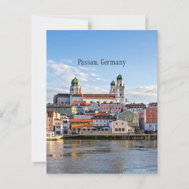 Passau, Tyskland stadsbildsfoto Julkort (Framsida)