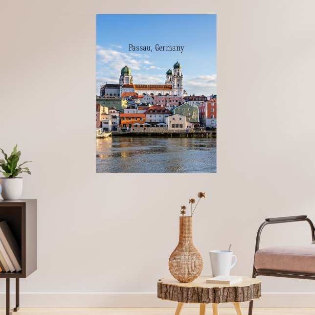 Passau, Tyskland stadsbildsfoto Poster (Vardagsrum 3)