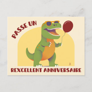 Passe un rexcellent anniversaire - dinosaure drôle vykort