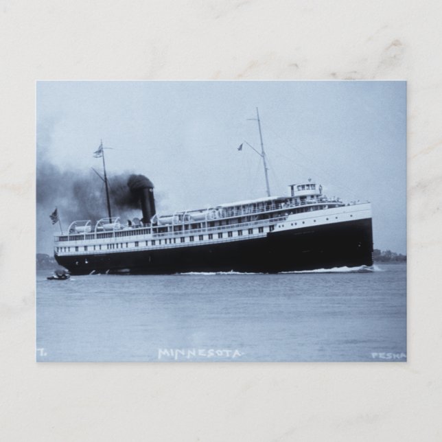 Passenger Steamer Minnesota - Louis Pesha Vykort (Framsida)