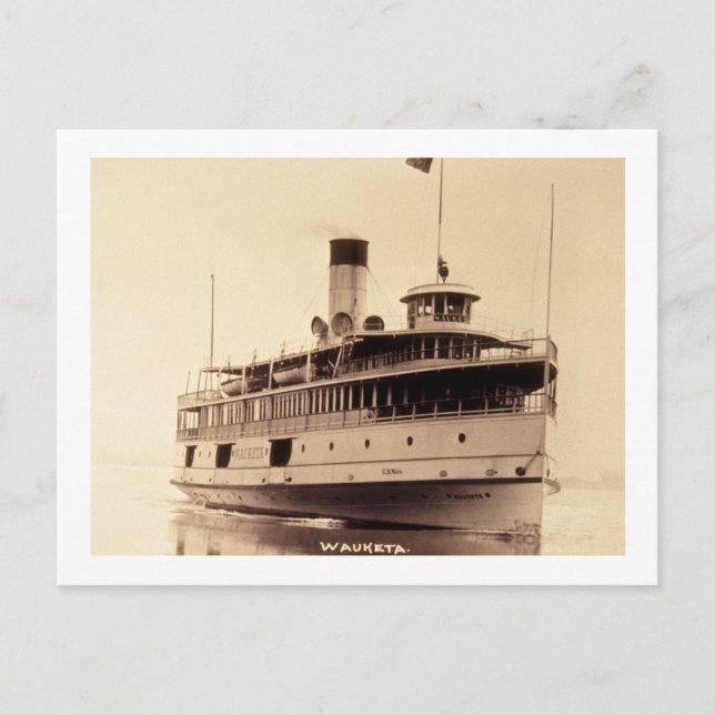 Passenger Steamer Wauketa Vykort (Framsida)