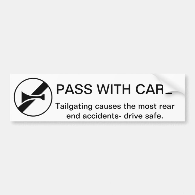 Passera med omsorg: Anti TailgatingAdvocacy Bildekal (Framsidan)