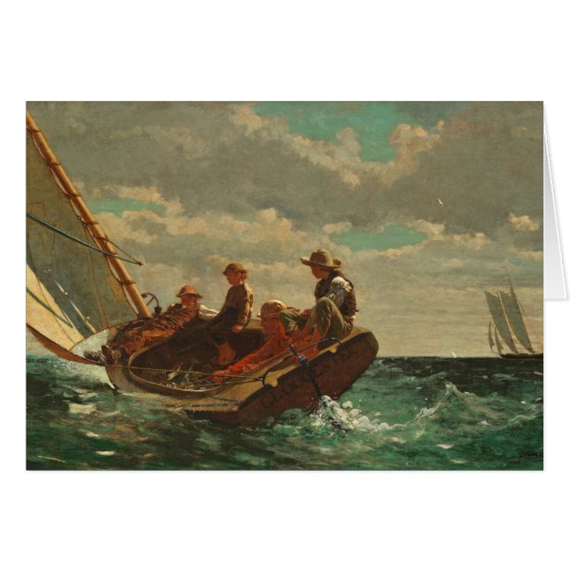 Passera upp (en medvind) 1873-76 hälsningskort (Framsidan Horizontal)
