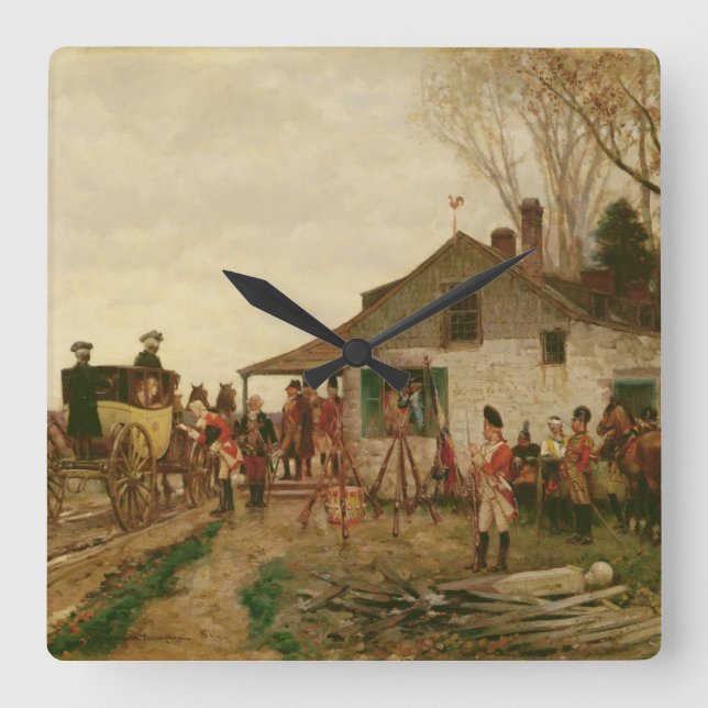 Passera utposten fyrkantig klocka (Framsida)