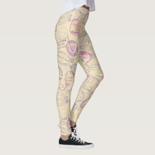 Passet reser frimärkemönster leggings