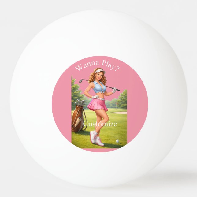 Passformad kvinnlig golfspelare Thunder_Cove Pingisboll (Framsidan)