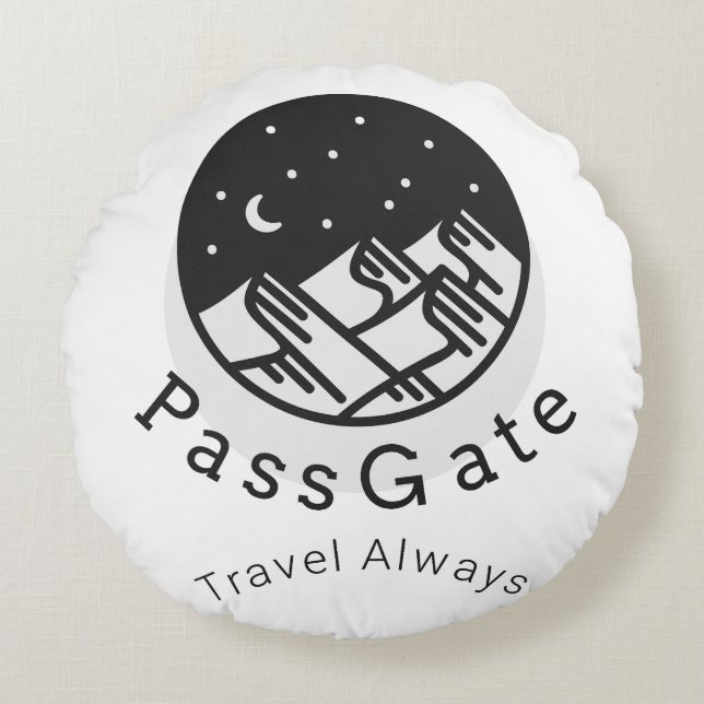 PassGate Travel alltid runda fyllning Rund Kudde (Framsidan)