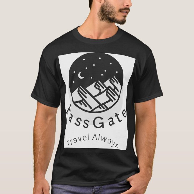 PassGate Travel Always Black Manar-Shirt T Shirt (Framsida)