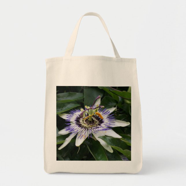 Passiflora 1 Floral Photography matkasse Tygkasse (Framsidan)