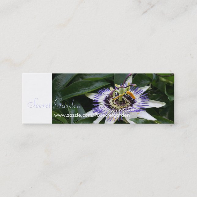 Passiflora 1 Floral Photography Mini Business Crad Visitkort (Framsida)