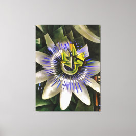 Passiflora-passion blommar i Geometric Art Stil Canvastryck