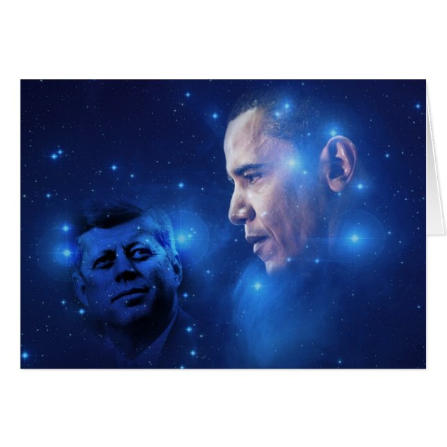 Passing av Torch, John F. Kennedy Barack Obama Hälsningskort (Framsidan Horizontal)