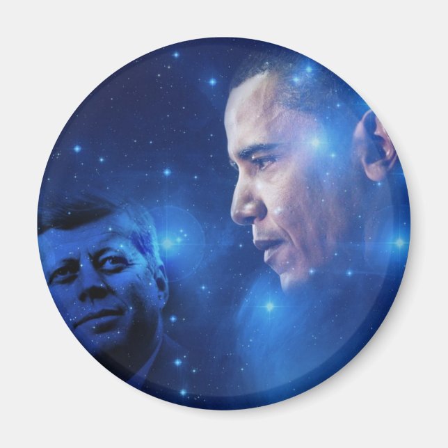 Passing av Torch, John F. Kennedy Barack Obama Magnet (Framsidan)