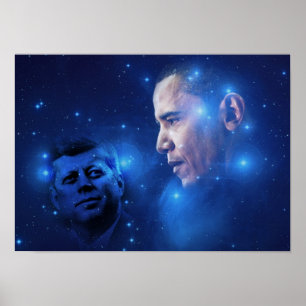Passing av Torch, John F. Kennedy Barack Obama Poster