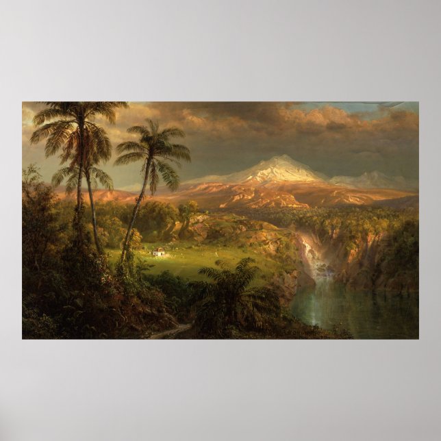 Passing Shower i Tropiken Frederic Edwin Church Poster (Framsidan)
