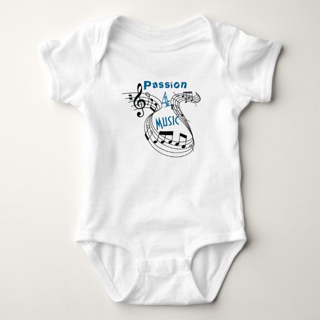 Passion 4 Music Musik noter Baby T Shirt (Framsida)