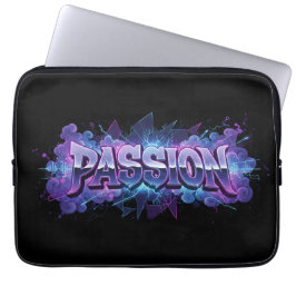 Passion Cyberpunk Typografi – Livlig Modern Ordbil Laptop Fodral