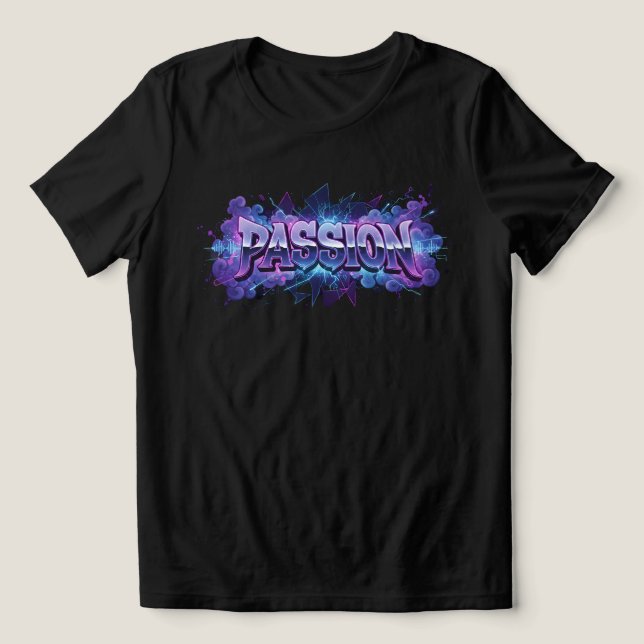 Passion Cyberpunk Typography – Vibrant Modern Word T Shirt (Design Framsida)