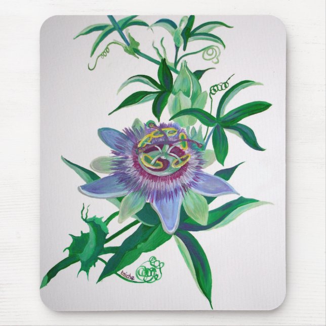 Passion Flower Botanical Art Musmatta (Framsidan)