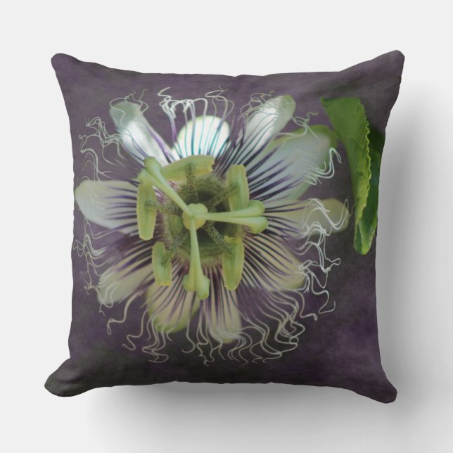 Passion Flower Digital Art Kudde (Framsida)