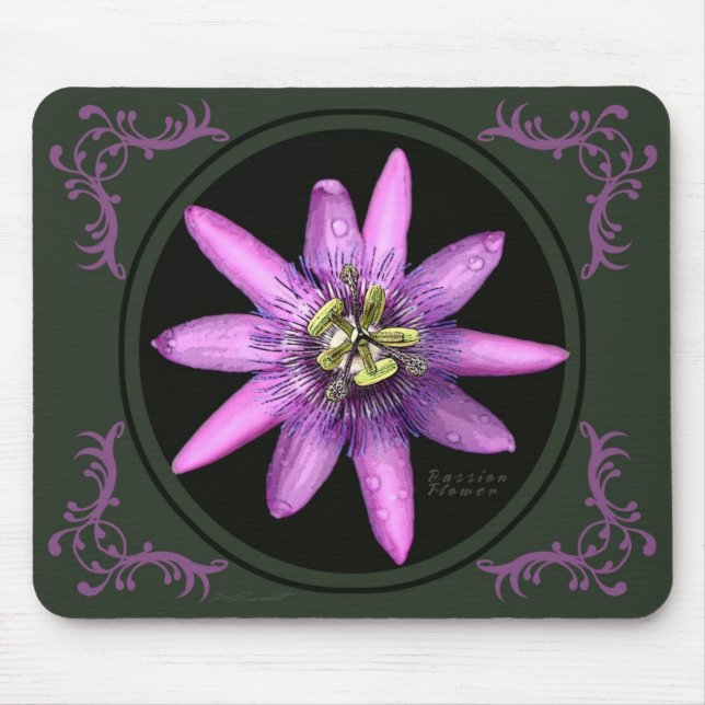Passion Flower Mousepad Musmatta (Framsidan)