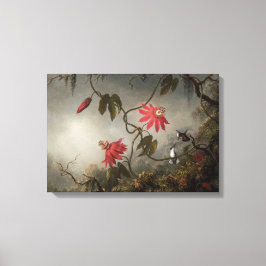 Passion Flowers och Hummingbird av Martin Heade Canvastryck