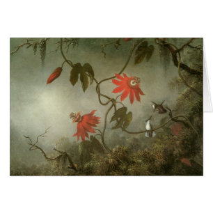 Passion Flowers och Hummingbird av Martin J Heade Hälsningskort