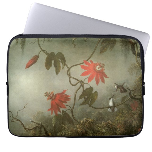 Passion Flowers och Hummingbird av Martin J Heade Laptop Fodral (Framsidan)