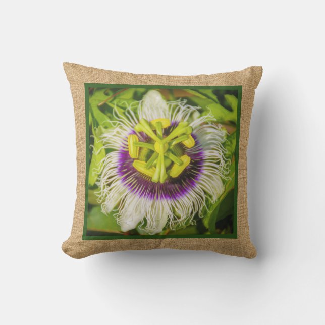 Passion Fruit Flower Hawaiian Reversible Outdoor Utomhuskudde (Framsida)