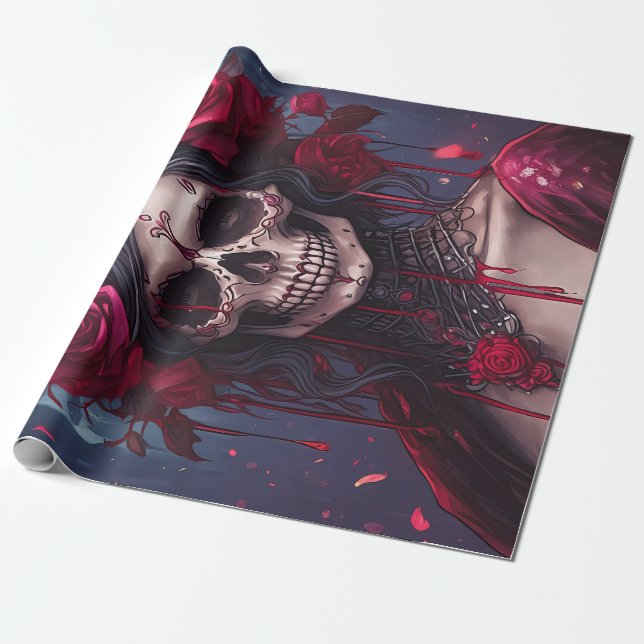 Passion och smärta, Mörk drottning. Gothic Skull & Presentpapper (Utrullad)