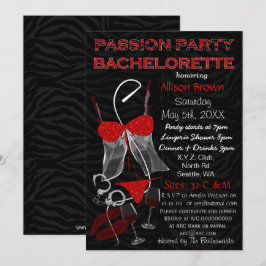 Passion Party Bachelorette, Lingerie Shower Inbjud Inbjudningar