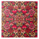 Passion Petals Tiles Kakelplatta<br><div class="desc">Ta med kärlek utan tidshorisont till ditt hem! Dessa AI-genererade keramiska plattor har sammanflätande ro och hjärtan och skapar en bedövande ryggsplash eller väggkonst. Värmebeständiga och lätta att rengöra.</div>