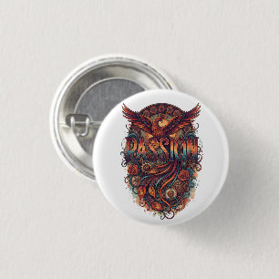 Passion Phoenix Vintage Art Design – Resväskemärke Knapp