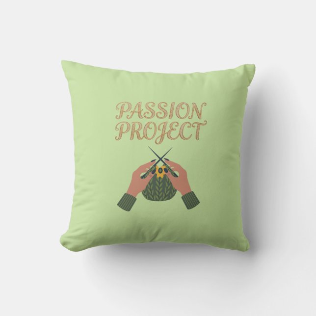 Passion Project Handstickad Grafisk Kudd | Hantver Kudde (Framsida)