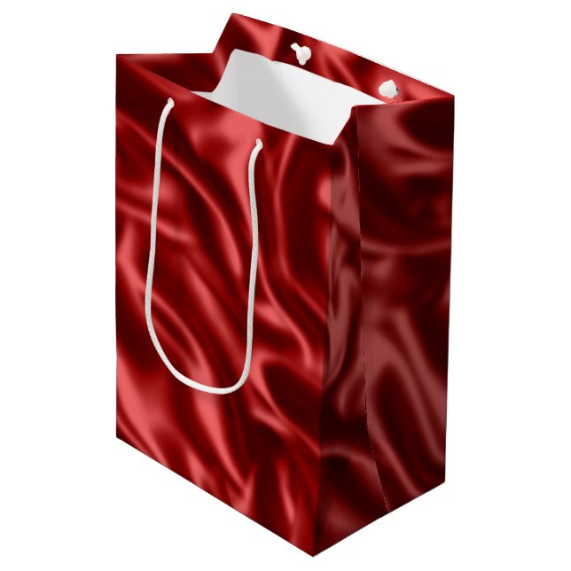 Passion Red Faux Satin Bröllop (Framsidan Vinklad)