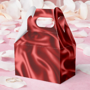 Passion Red Faux Satin Bröllop Presentaskar