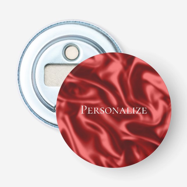 Passion Red Romantic Faux Satin Flasköppnare (Framsidan)